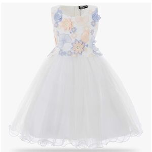 Cielarko Children Girl Dress Butterfly Flower Embroidery Formal size 4-5 NWT